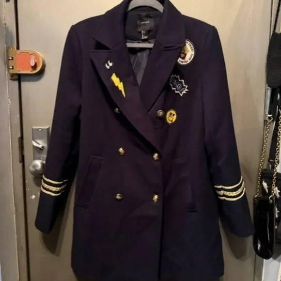 Vintage Inspired Military Coat with Patches - Picture 1 of 16
